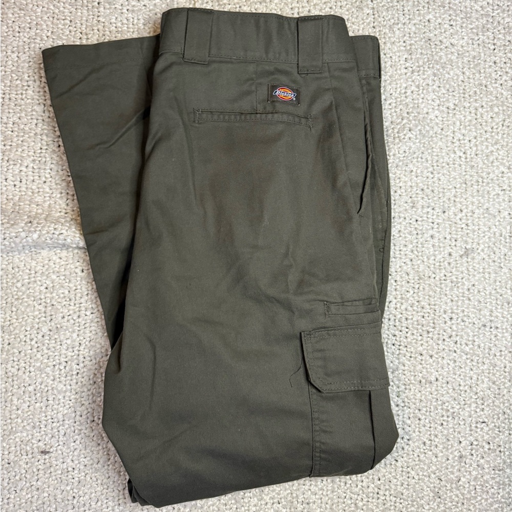 Dickies Green Cargo Pants Sturdy Cotton Blend